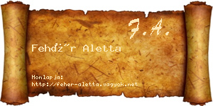 Fehér Aletta névjegykártya