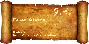 Fehér Aletta névjegykártya