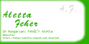 aletta feher business card